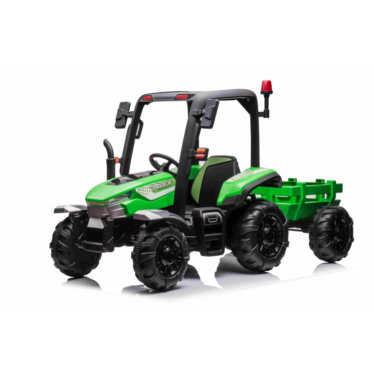 Elektrický traktor Blast s vlečkou - zelený